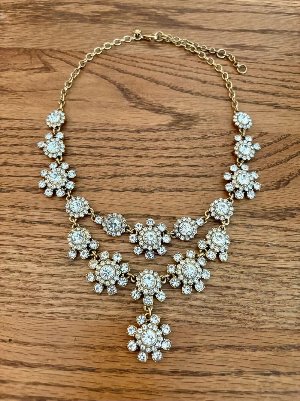 J.Crew | Rhinestone Floral Statement Necklace | 18” Adjustable